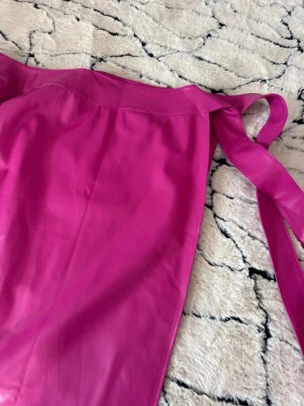 Never Fully Dressed Never fully dressed magenta wrap  leather skirt uk 12 7