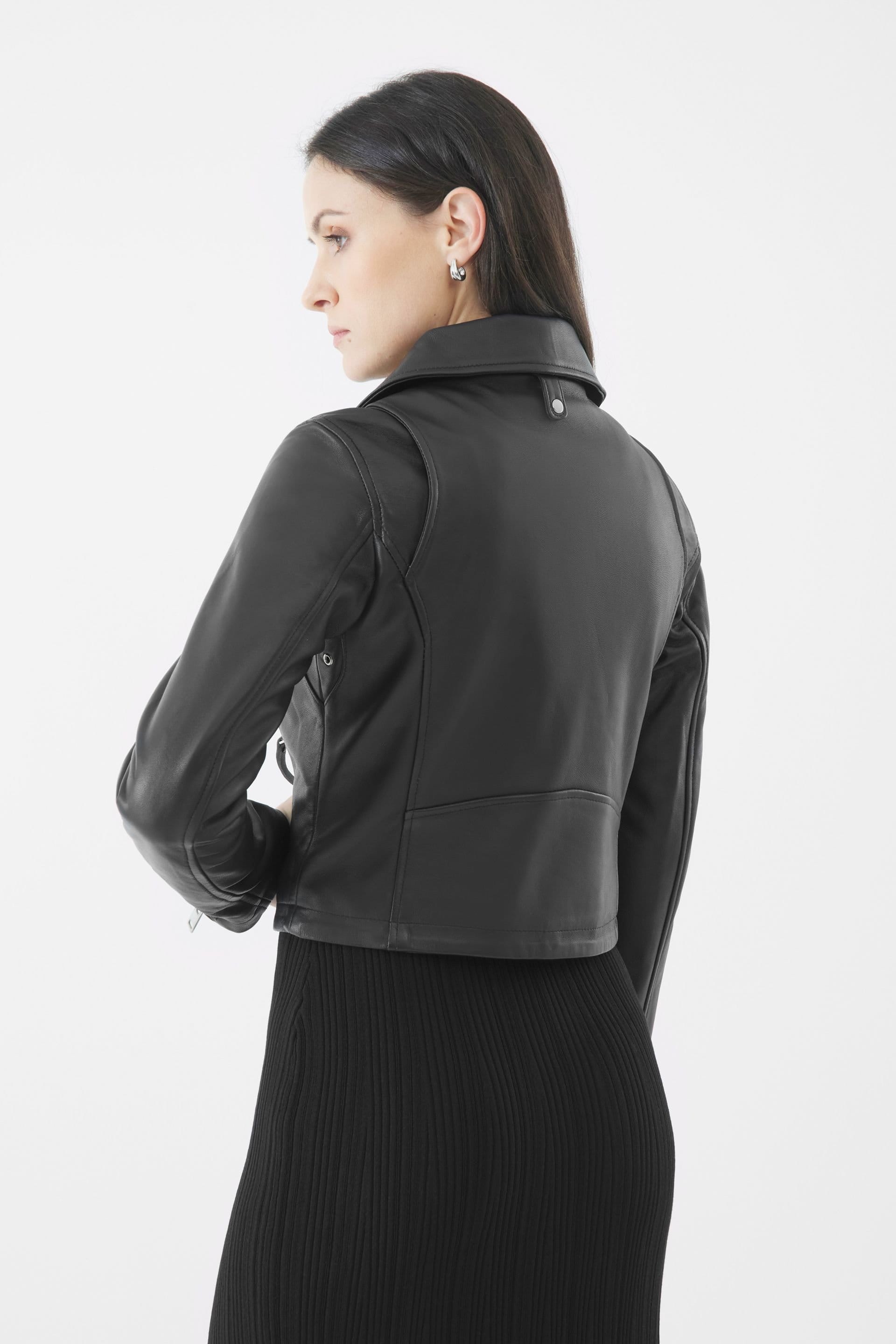 Bolongaro Trevor Bolongaro Trevor Women's Real Leather Millie Biker Jacket in Black - 4