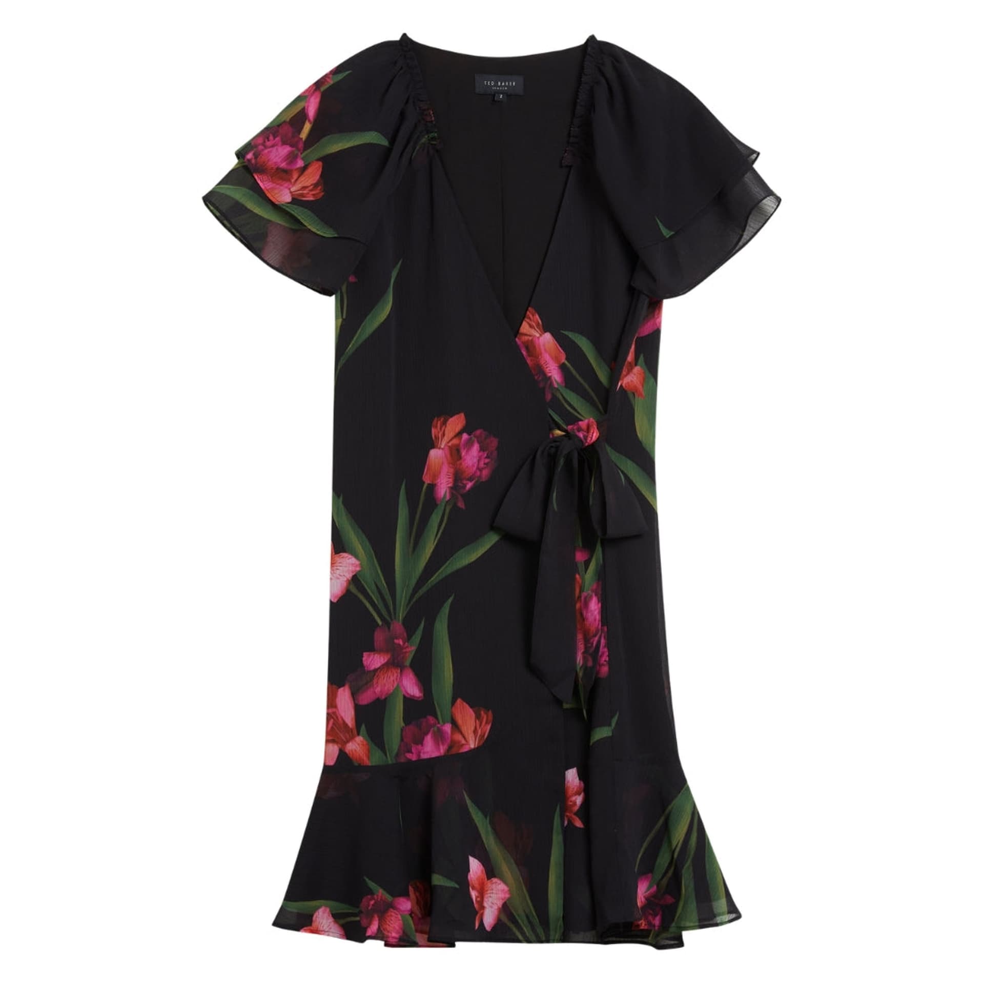 Ted Baker Ted Baker Women's Fascia Short Sleeve V-neck Mini Dress in Black