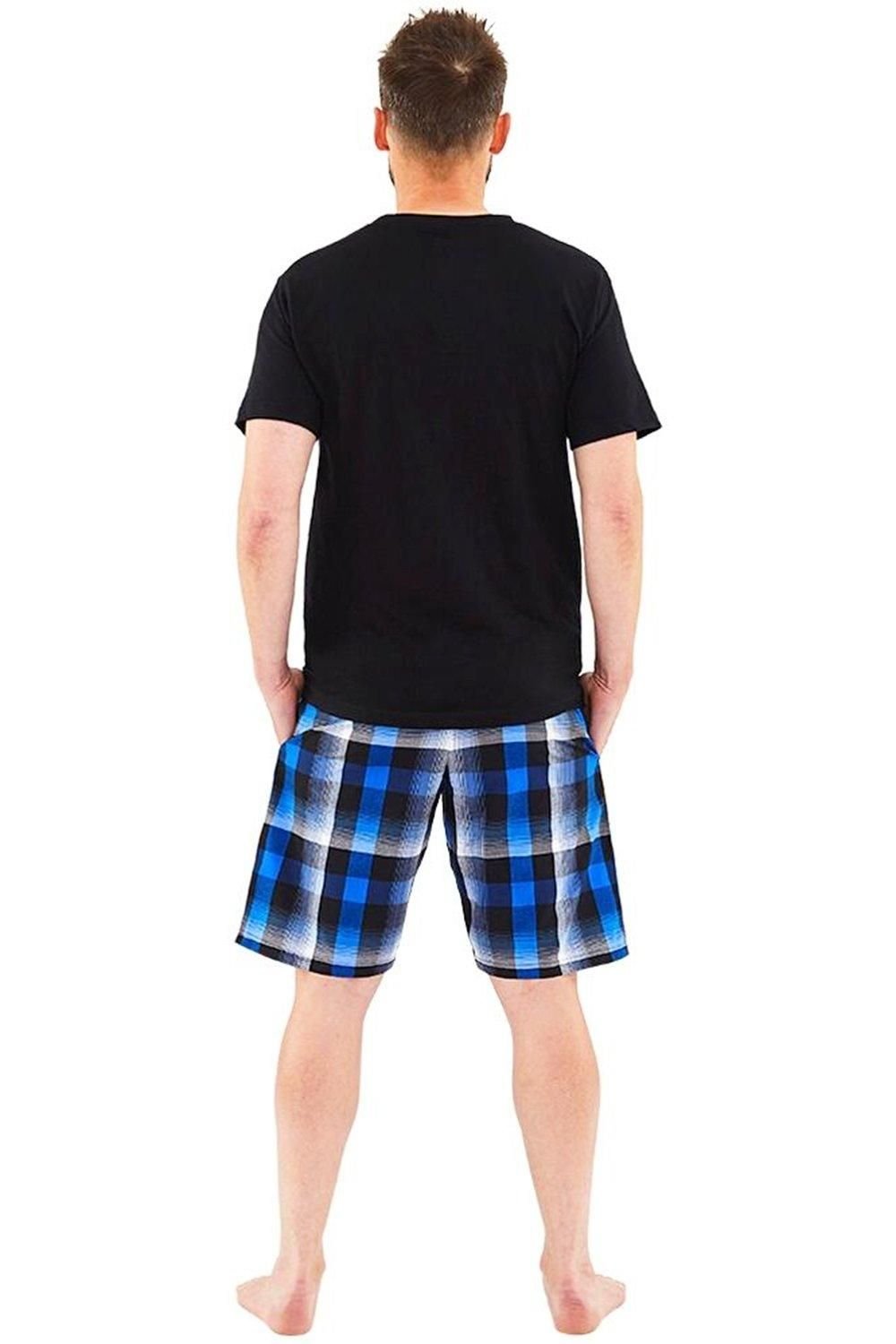 Just Essentials Just Essentials Men's Mens Check Short Pyjama Set in Royal - 4