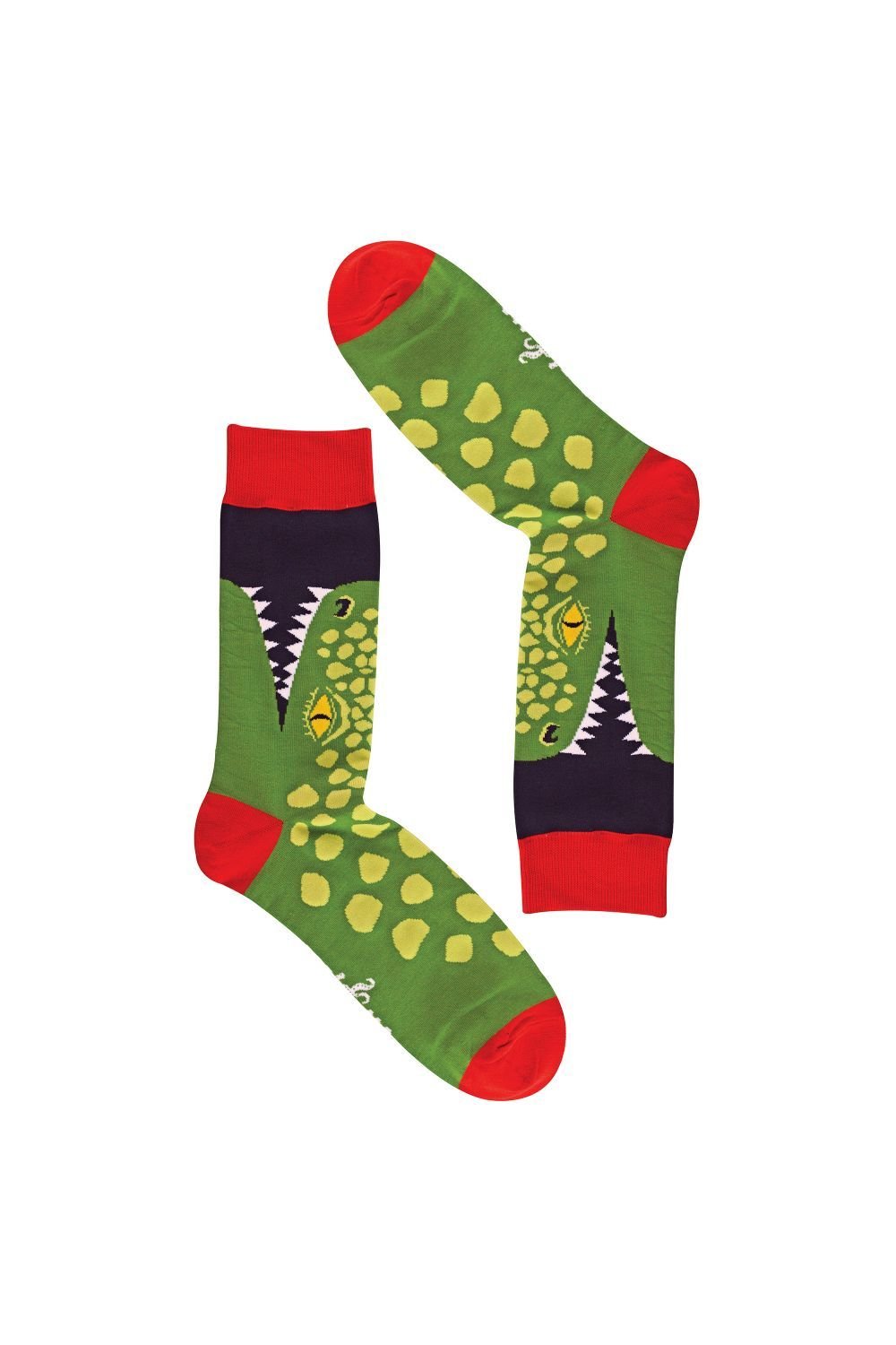 Soctopus Soctopus Men's Animal Design Novelty Cotton Socks in Bright Green - 3