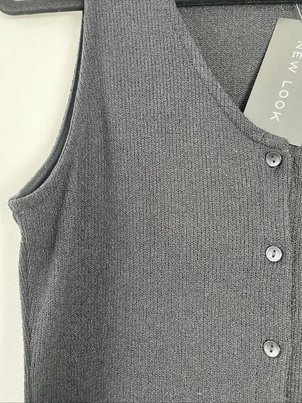 New Look New look - sleveless knit long top - size 10 - black