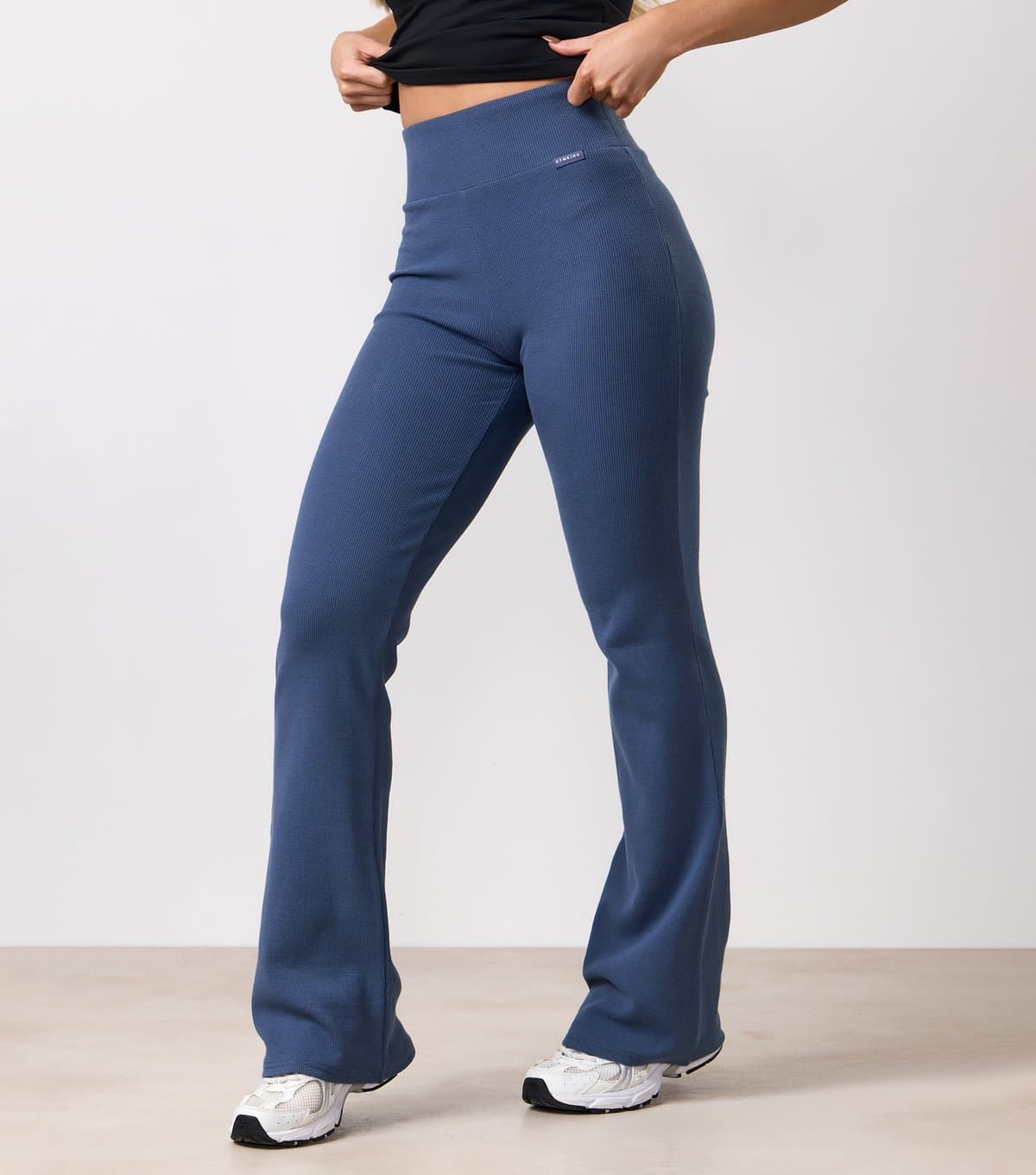 Gym King Women's Bright Blue Ribbed Flared Leggings Gym King New Look