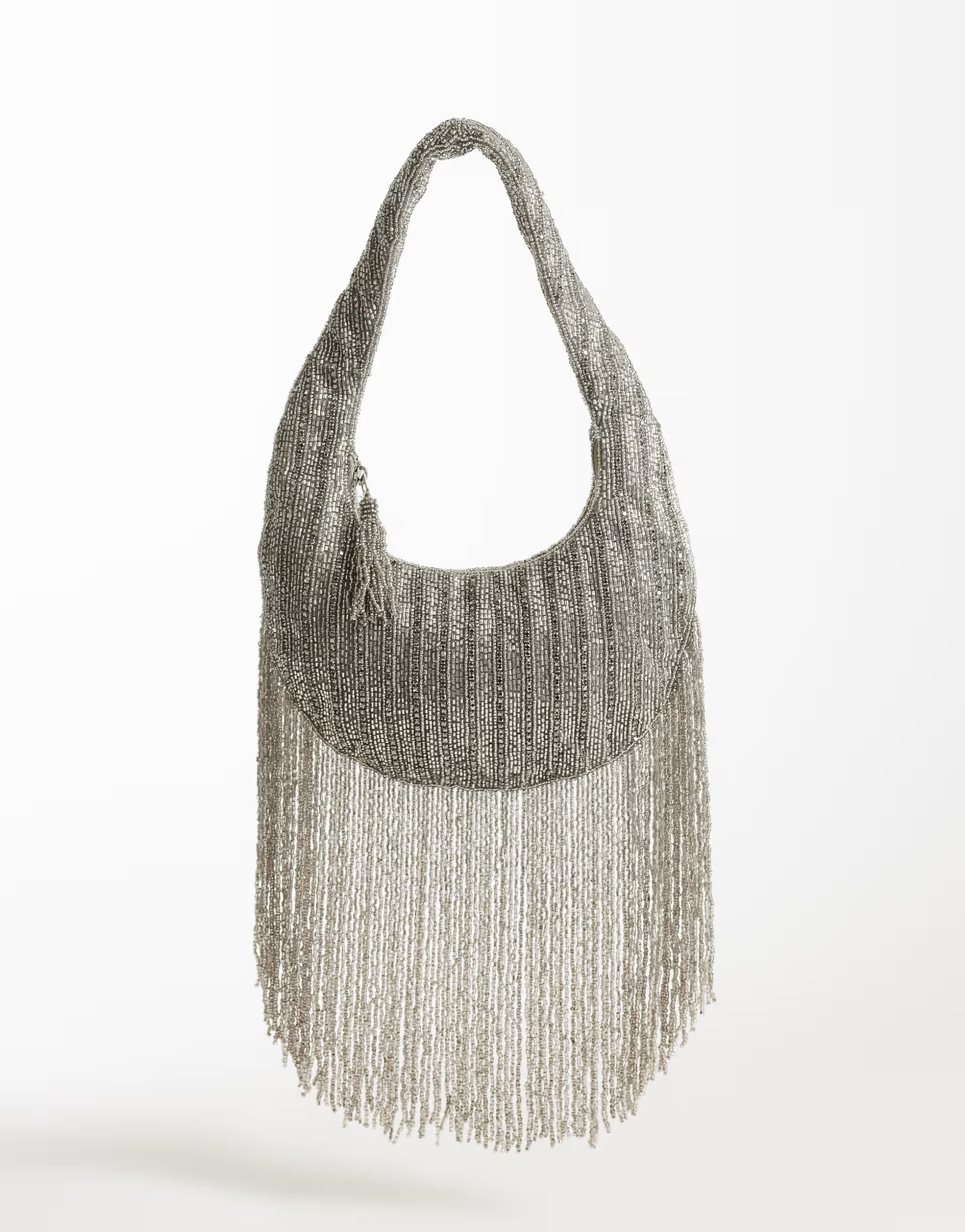 ASOS ASOS Silver Embellished Tassel Shoulder Bag