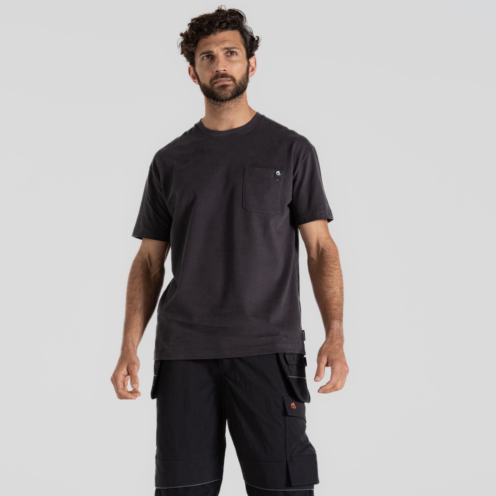 Craghoppers Craghoppers Men's 'Wakefield' Pocket Workwear Short Sleeved T-Shirt in Grey