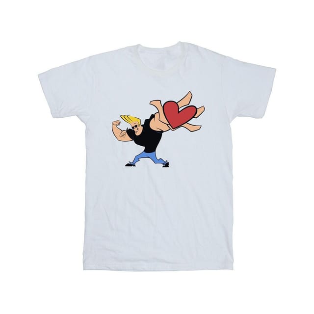 Johnny Bravo Johnny Bravo Men's Heart Present T-Shirt in White - 2