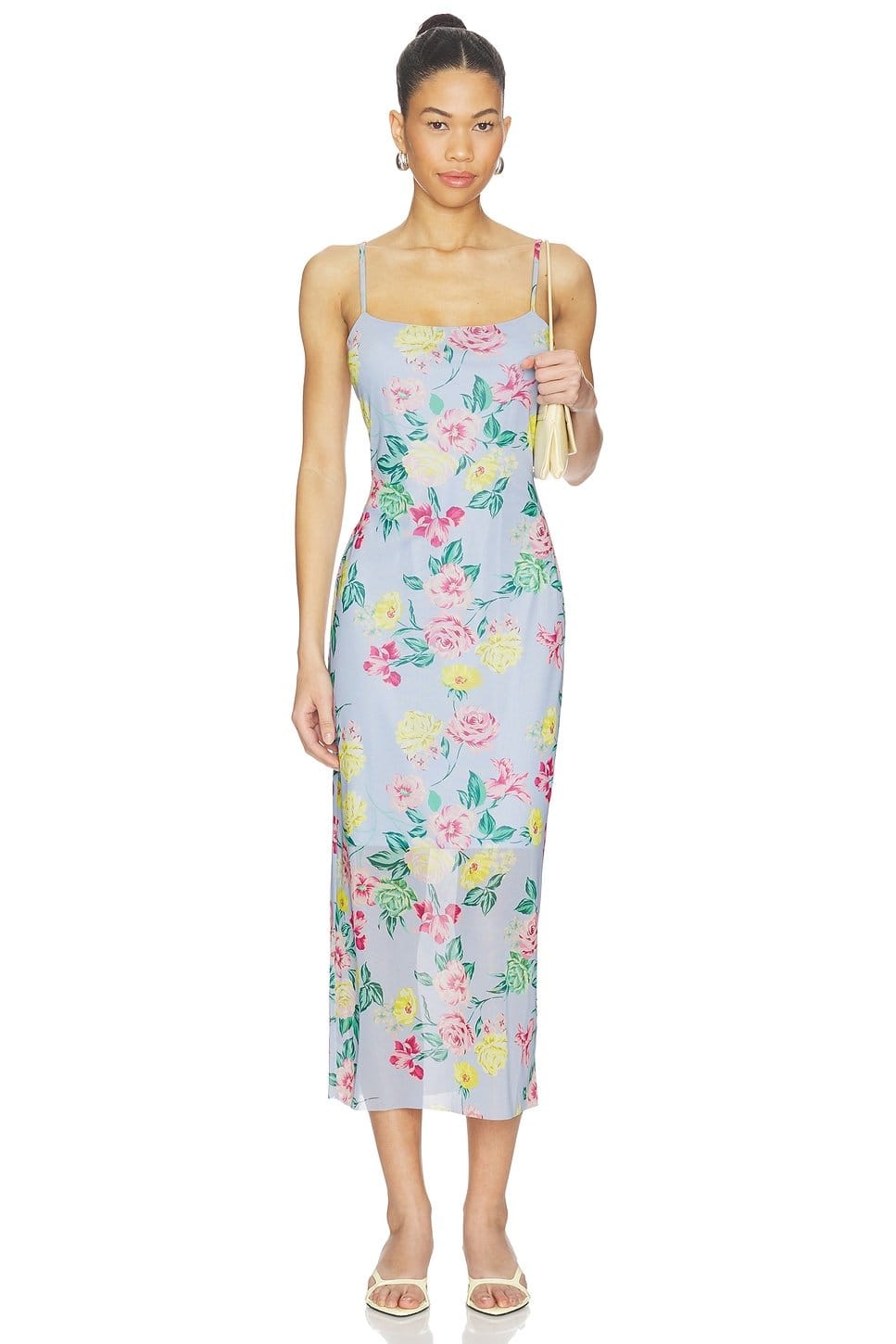 Revolve Giselly Floral Midi Dress in Paloma Beach Bloom