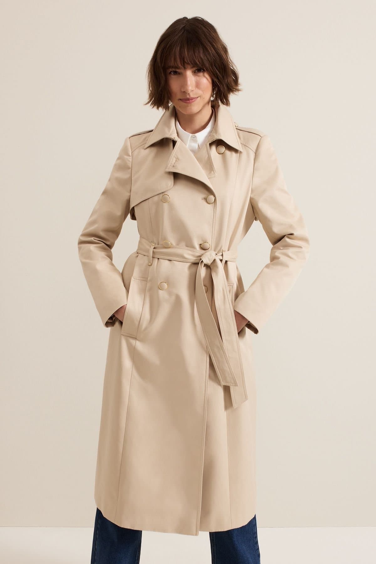 Phase Eight Phase Eight Light Tan Trench Coat
