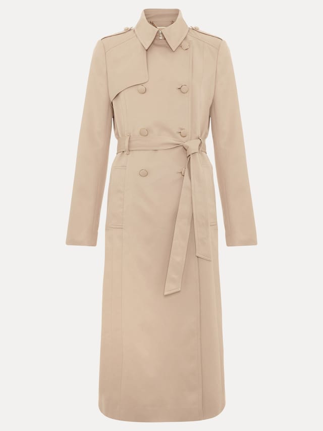 Phase Eight Phase Eight Women's Long Fitted Trench Coat in Light Tan - 2