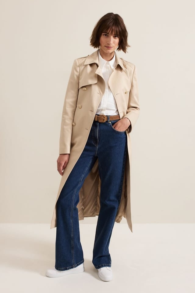 Phase Eight Phase Eight Women's Long Fitted Trench Coat in Light Tan - 3