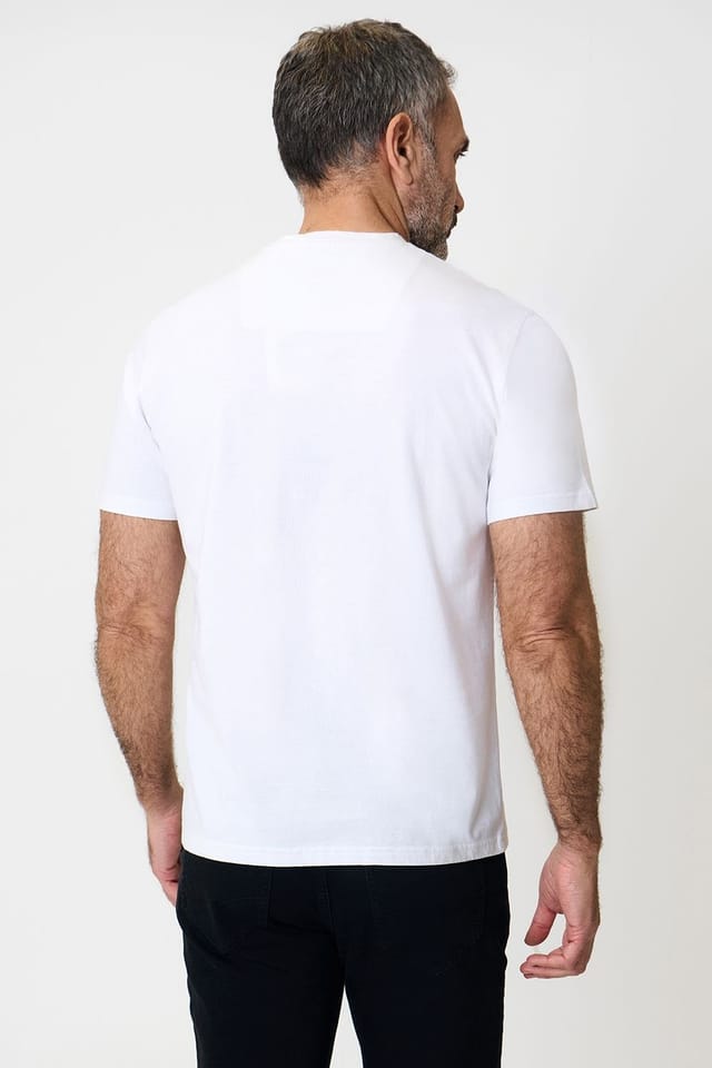 Saltwell Saltwell Men's Garment Dye Cotton Jersey Crew Neck T-Shirt in White - 2
