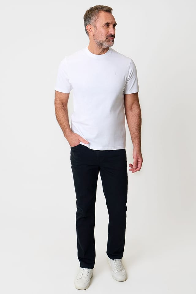 Saltwell Saltwell Men's Garment Dye Cotton Jersey Crew Neck T-Shirt in White - 3