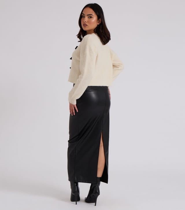 Urban Bliss Women's Black Faux Leather Midi Skirt Urban Bliss New Look - 3