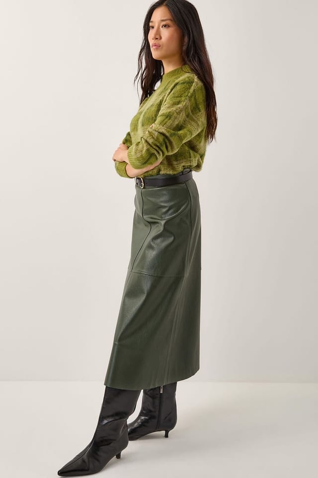 Monsoon Monsoon Women's Cleo Brushed Check Print Jumper Green - 3