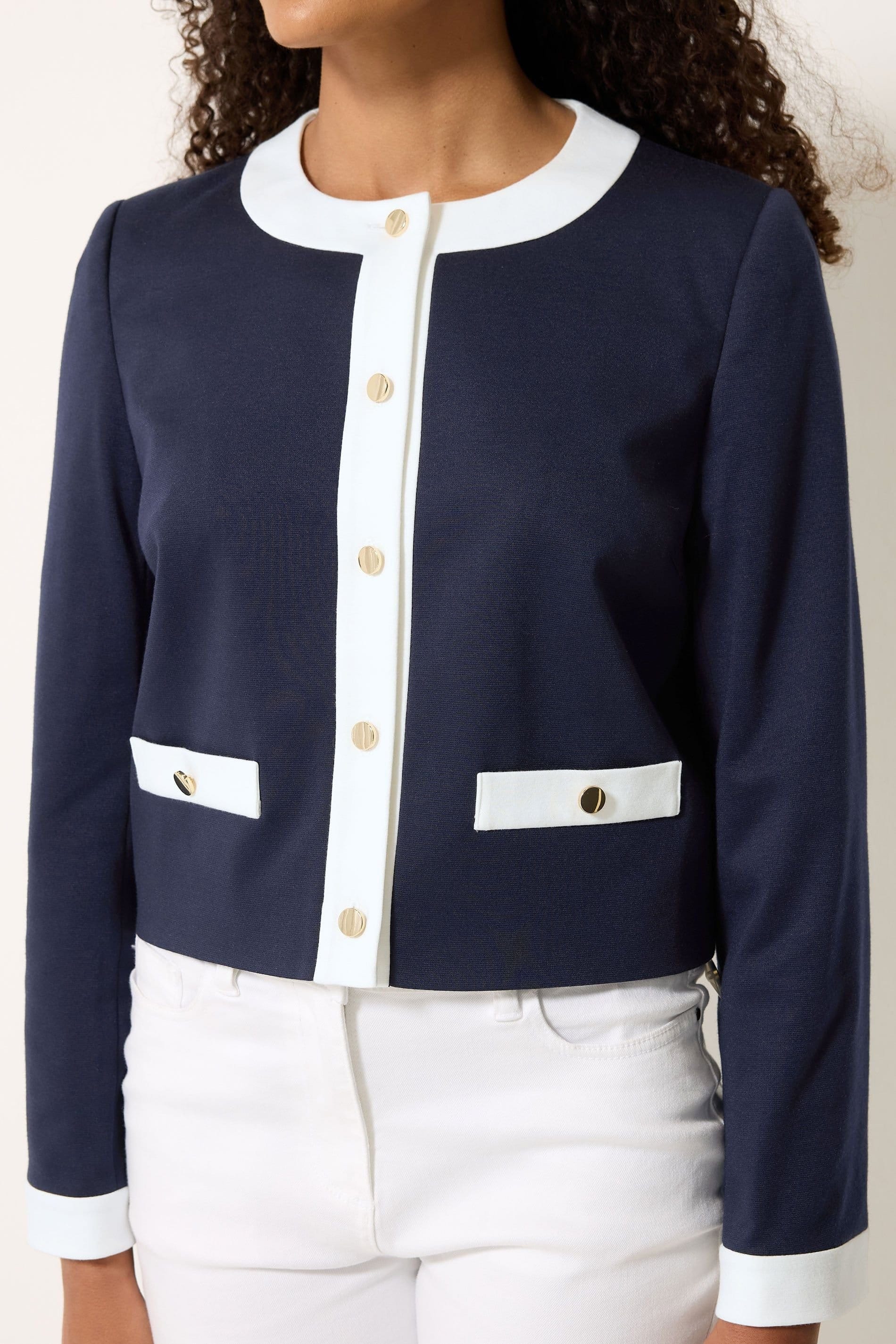 M&Co M&Co Women's Colourblock Jacket in Mid Navy - 4