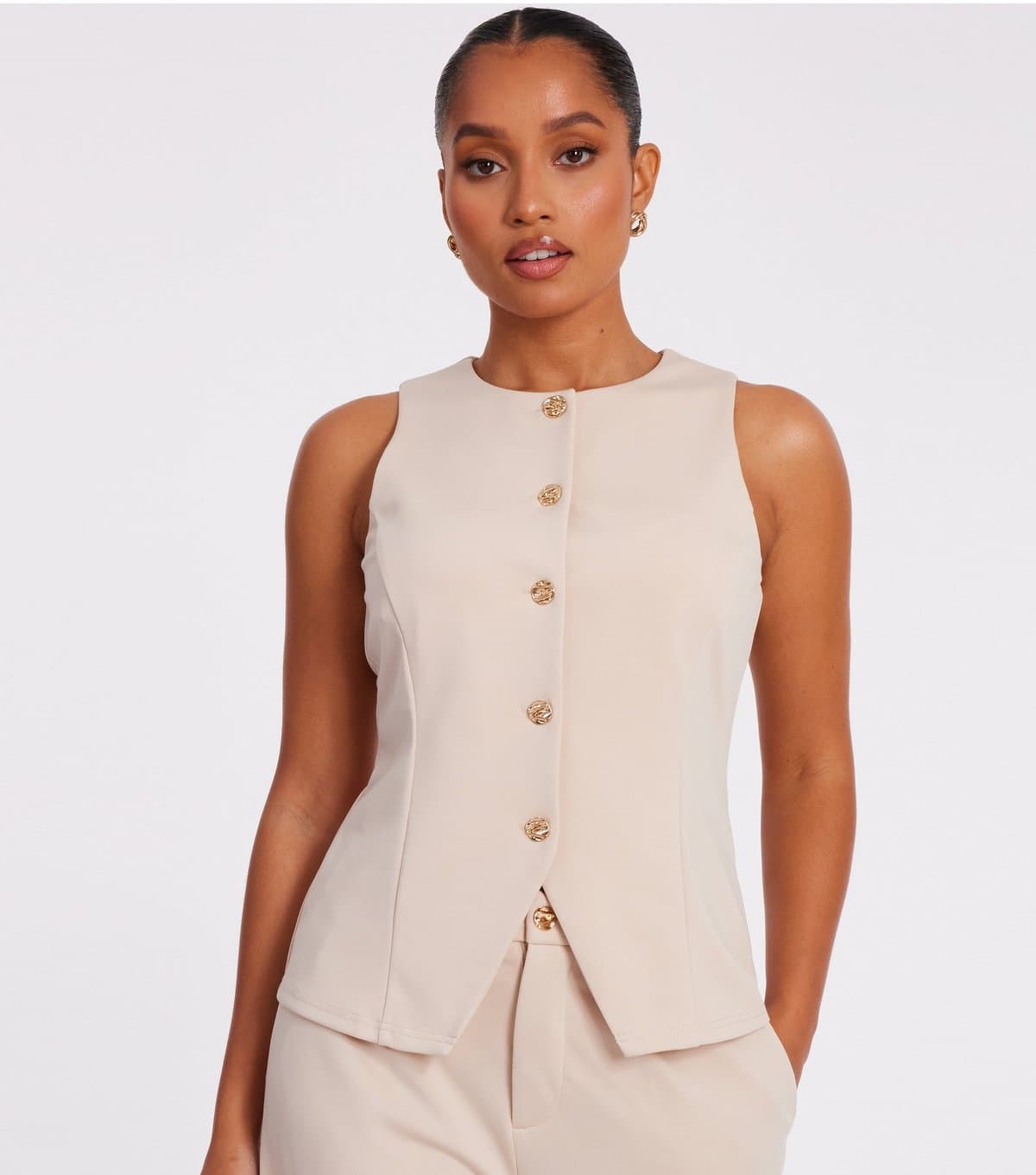 Quiz Women's Petite Stone Panelled Waistcoat Quiz New Look