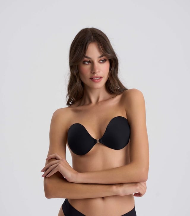 Nude Intimates Women's Black Stick On Invisible Bra Nude Intimates New Look - 3
