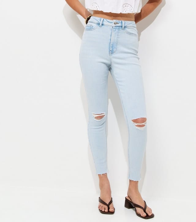 New Look Women's Light Blue Hallie Ripped Skinny Jeans New Look - 3