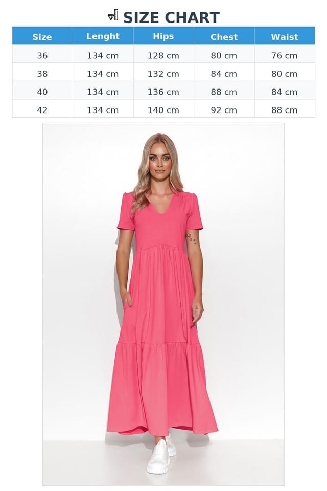 Love Lace Love Lace Women's Maxi Knit V Neck Ruffle Dress in Pink - 3