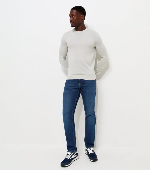 New Look Men's Dark Blue Cotton Rich Slim Fit Jeans New Look - 2