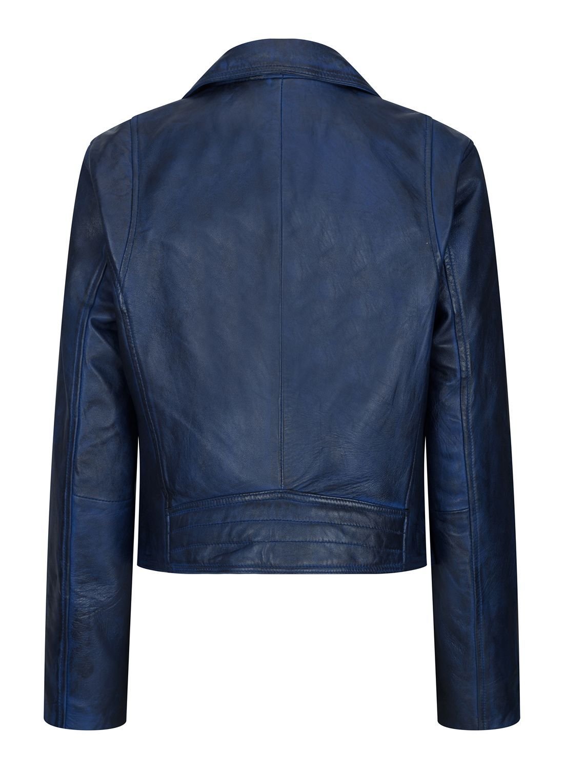 TruClothing TruClothing Women's Leather Biker Jacket in Blue - 4