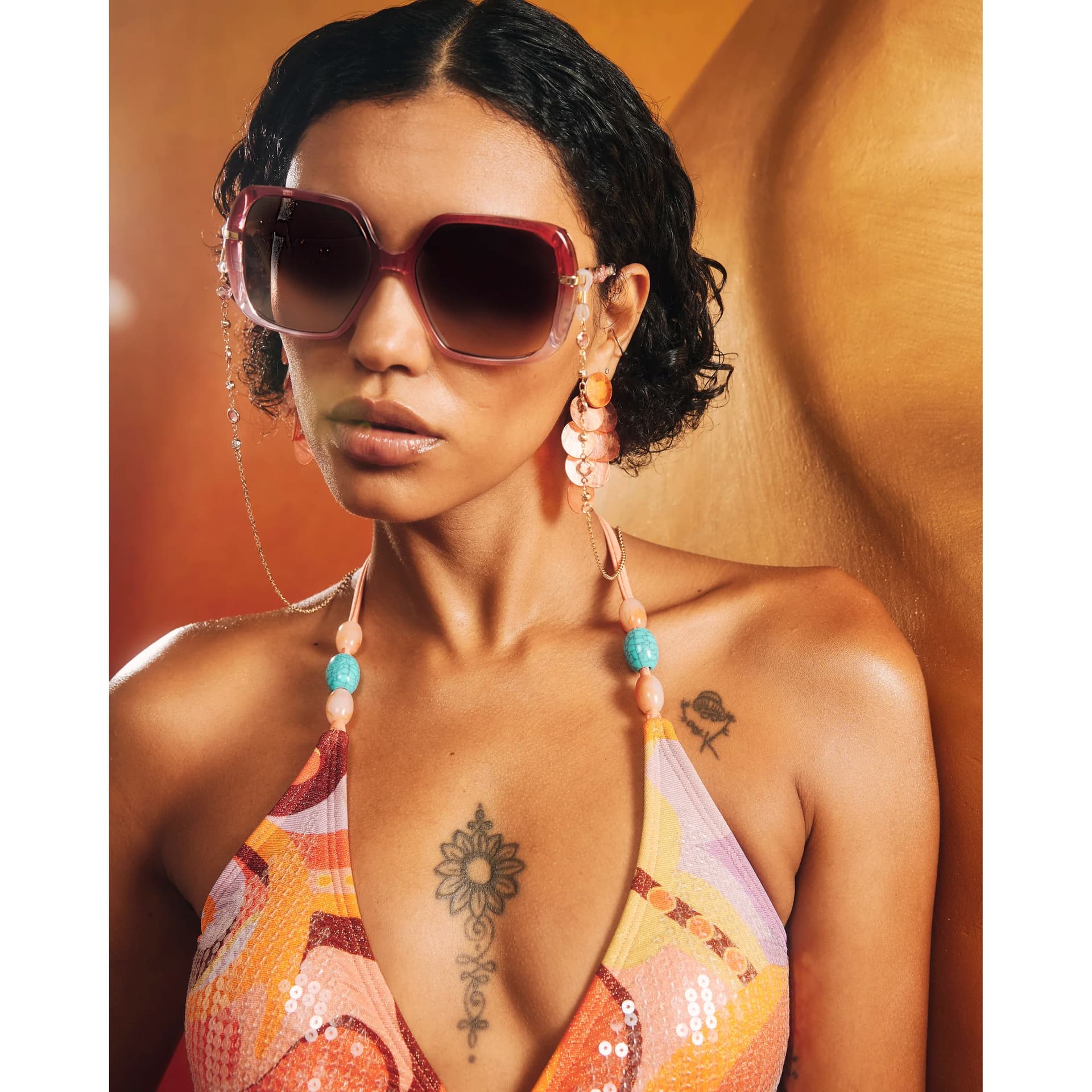 River Island River Island Womens Pink Ombre Sunglasses