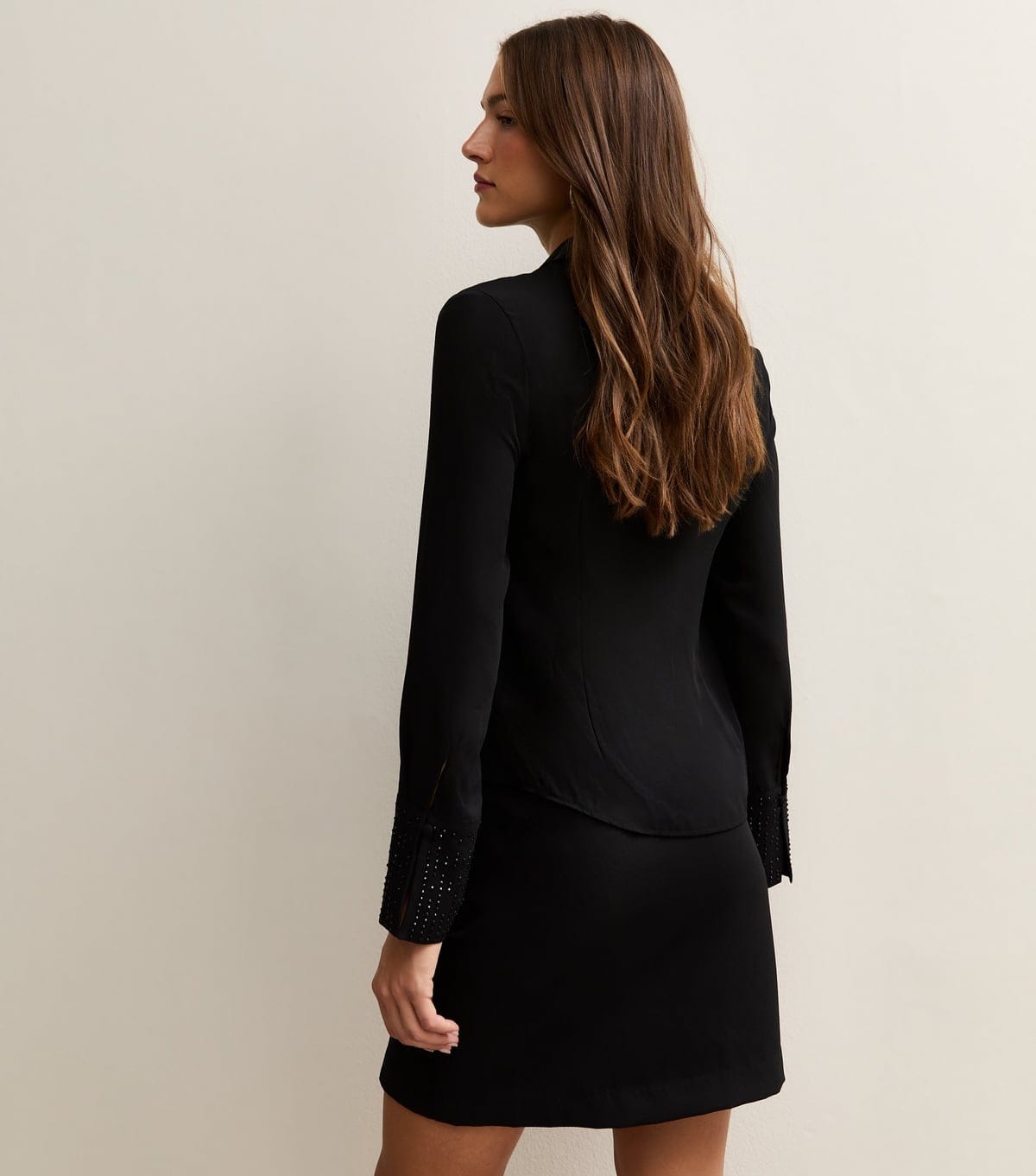 New Look Women's Black Sequin Cuff Long Sleeve Shirt New Look - 4