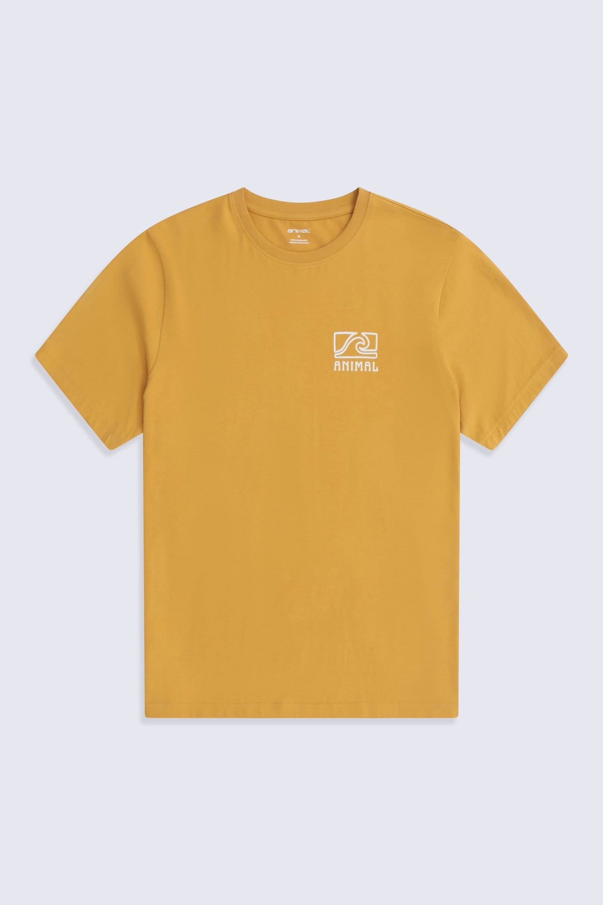 Animal Animal Men's 'Jacob' Short Sleeve Relaxed Fit Lightweight Casual Cotton T-Shirt in Bright Yellow