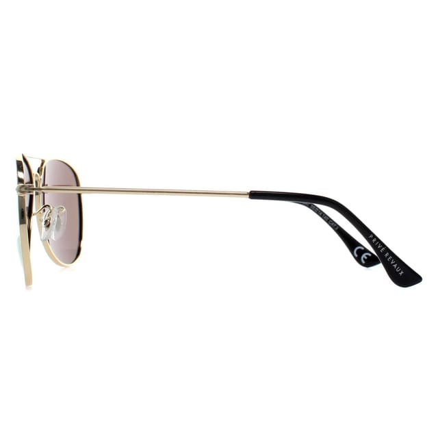 Prive Revaux Prive Revaux Men's Aviator Champagne Gold Blue Mirror Commando Mini - 3
