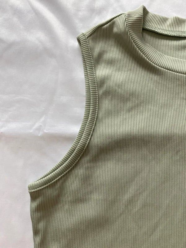 Shein SHEIN Sage Green Ribbed High Neck Bodysuit – Size M / UK 10
