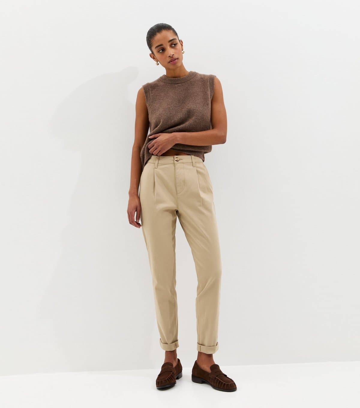 New Look Women's Stone Slim Leg Chino Trousers New Look