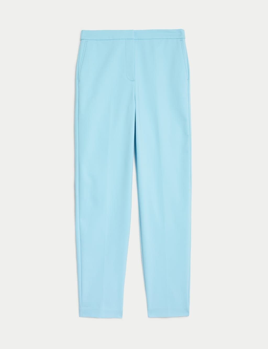 Marks & Spencer M&S Light Turquoise Cotton Blend Slim Fit Trousers