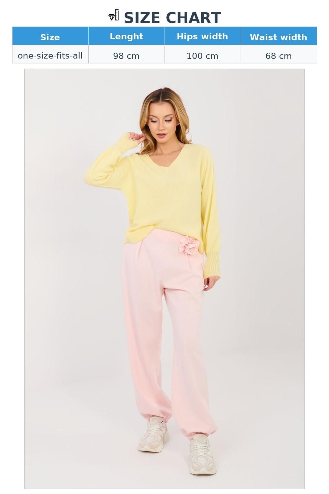 Love Lace Love Lace Women's Elegant Jogger Sweatpants with Brooch Detail in Pink - 4