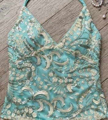 ASOS vintage sequin embellished halter top