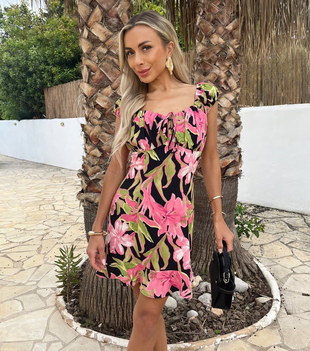 AX Paris Women's Pink Tie Front Mini Dress AX Paris New Look