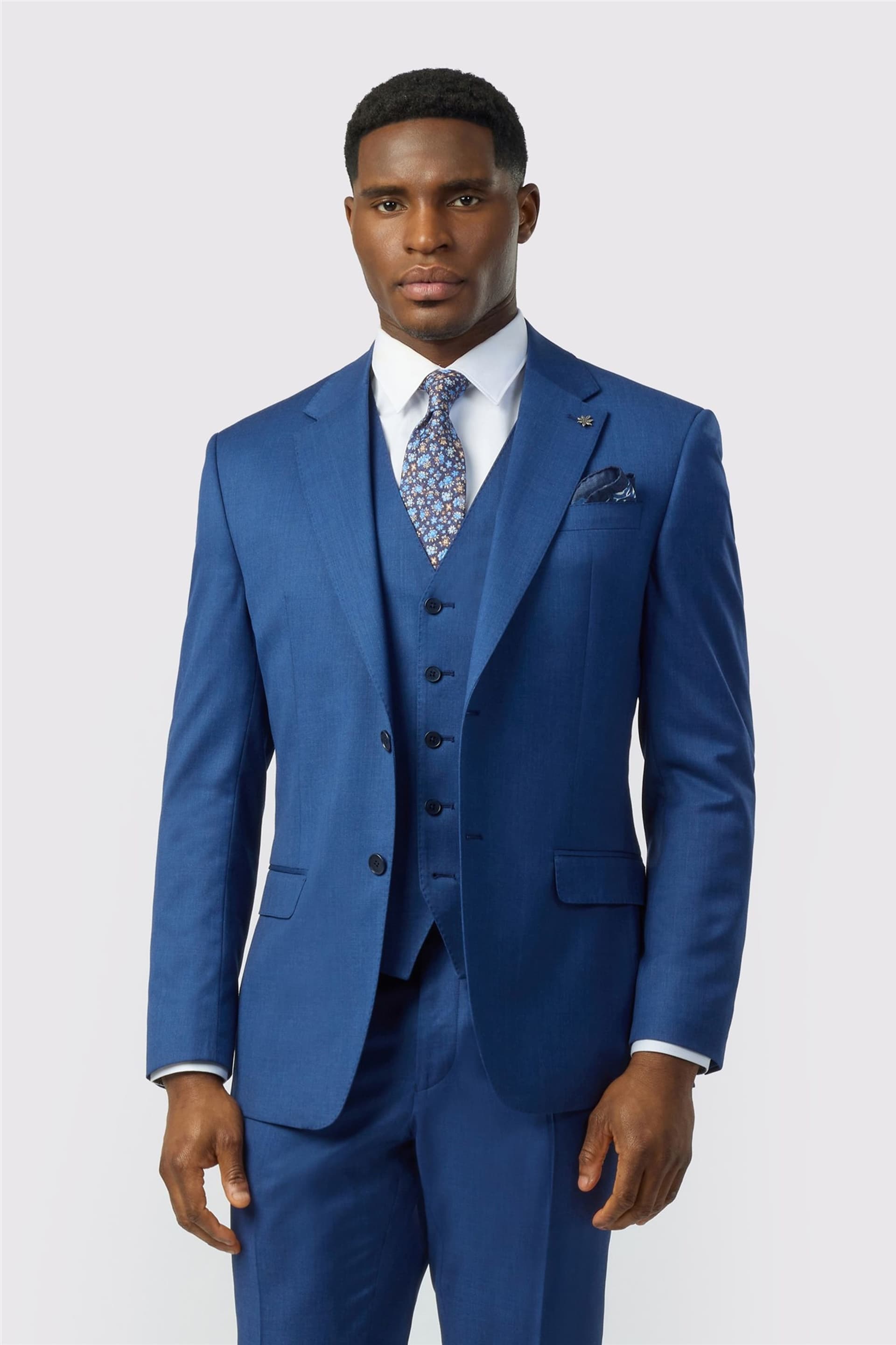 Ted Baker Ted Baker Men's Single Breasted Two Button Tailored Suit Jacket in Blue