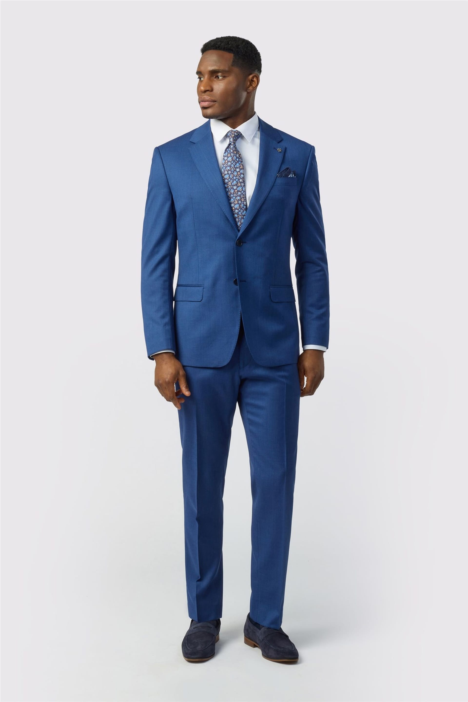 Ted Baker Ted Baker Men's Single Breasted Two Button Tailored Suit Jacket in Blue - 4