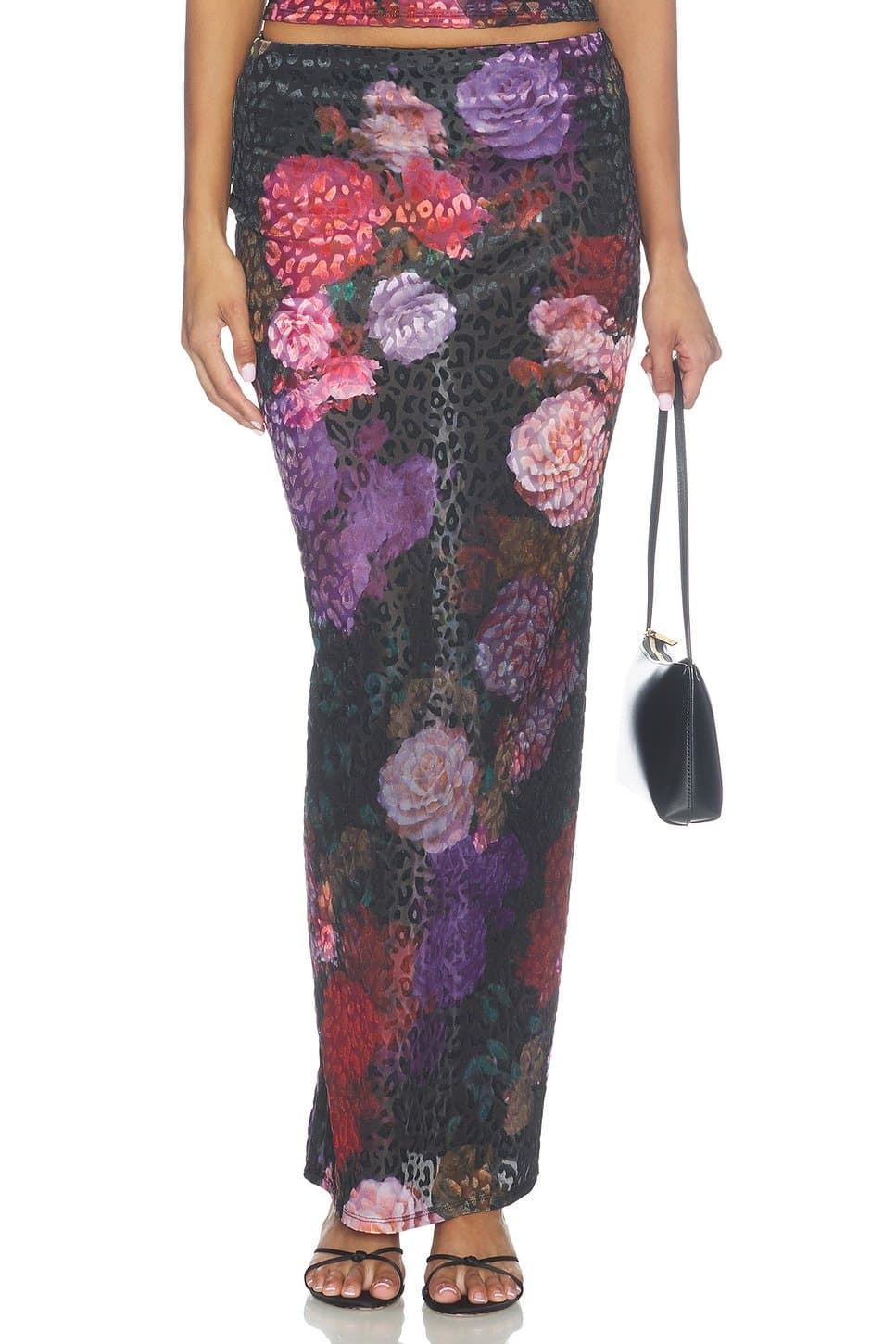 revolve Vanya Burnout Velvet Skirt