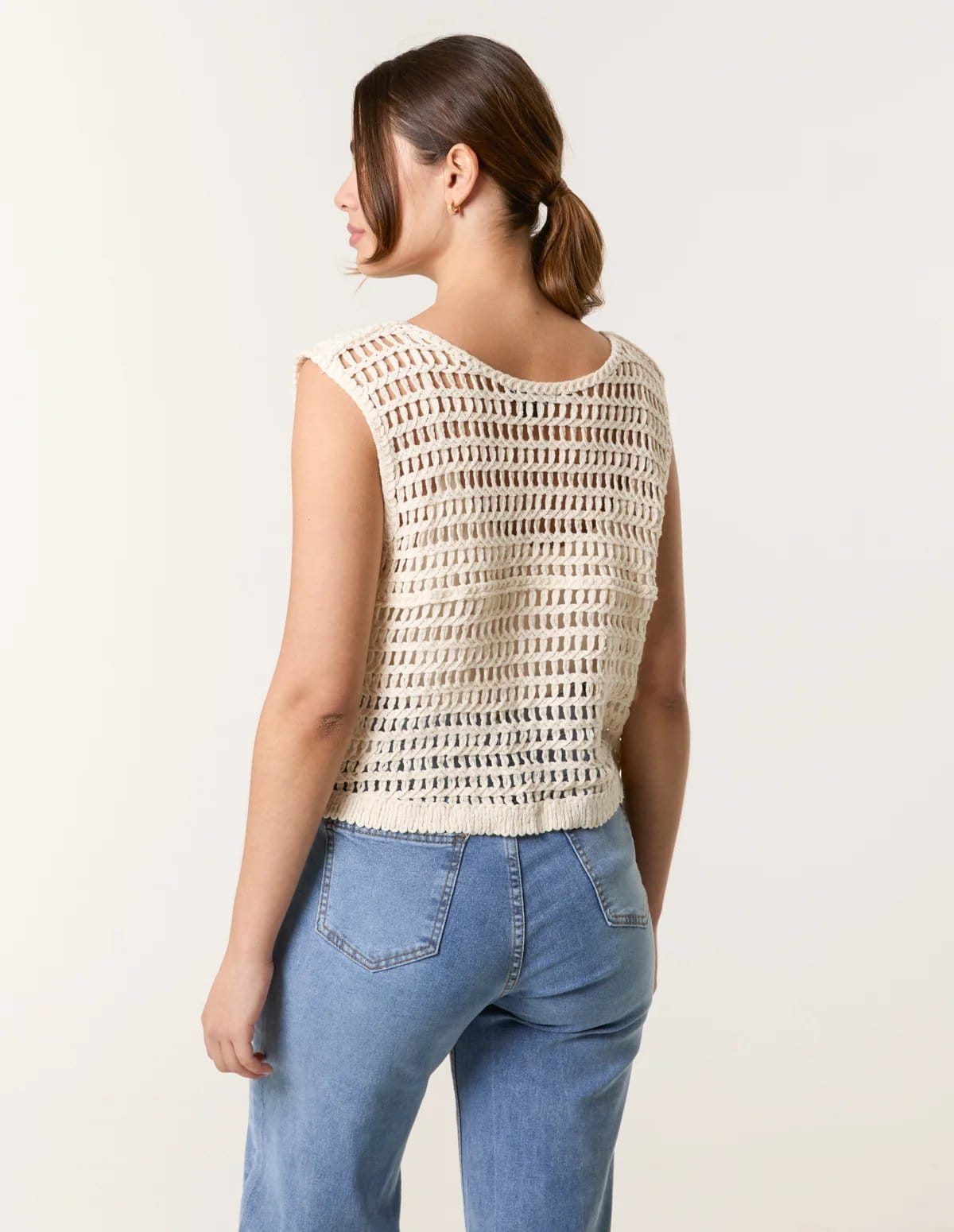 Blue Vanilla Crochet Button Vest - 4