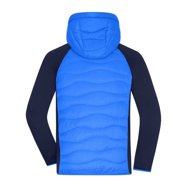 James and Nicholson James and Nicholson Men's Quilted Hybrid Jacket in Dark Blue - 2