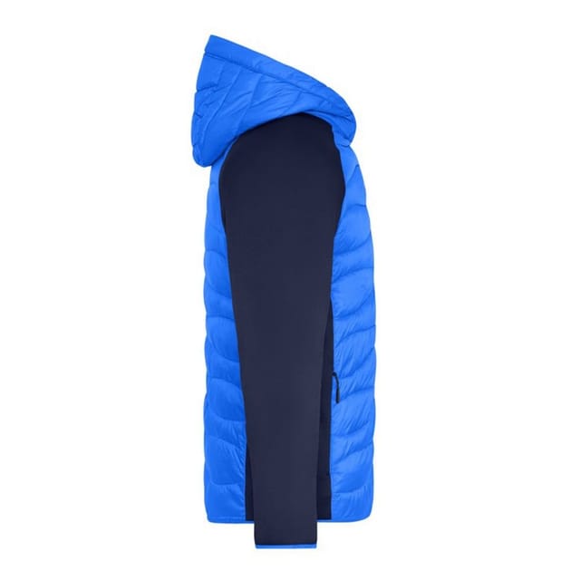 James and Nicholson James and Nicholson Men's Quilted Hybrid Jacket in Dark Blue - 3