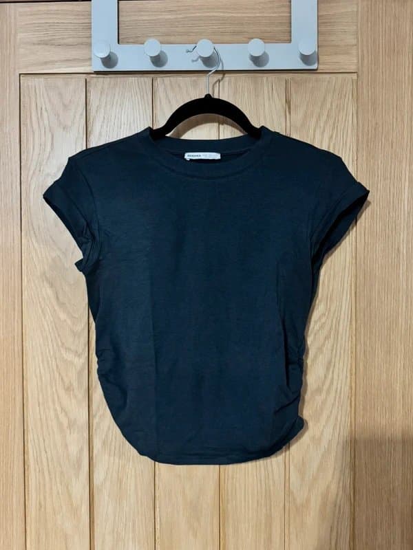 Bershka Side ruched crop top