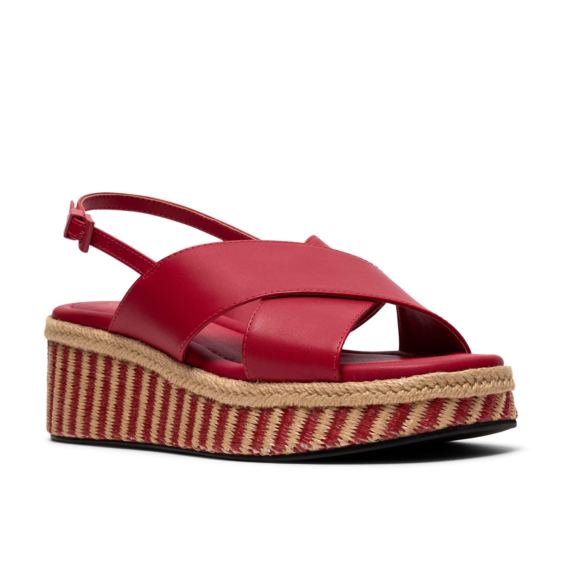 Clarks Clarks Women's Tessiah Cross Pink Interest Wedge Sandals - 4
