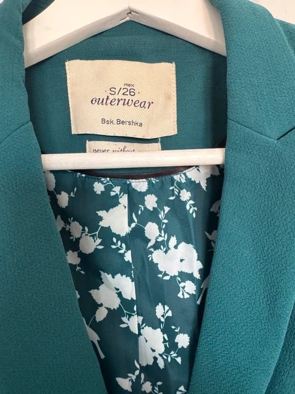 Bershka Bershka Teal Tailored Blazer – Size S (UK 8)