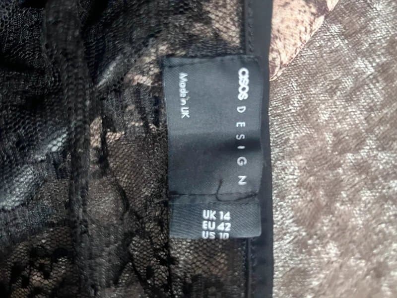 ASOS black lace see through dress