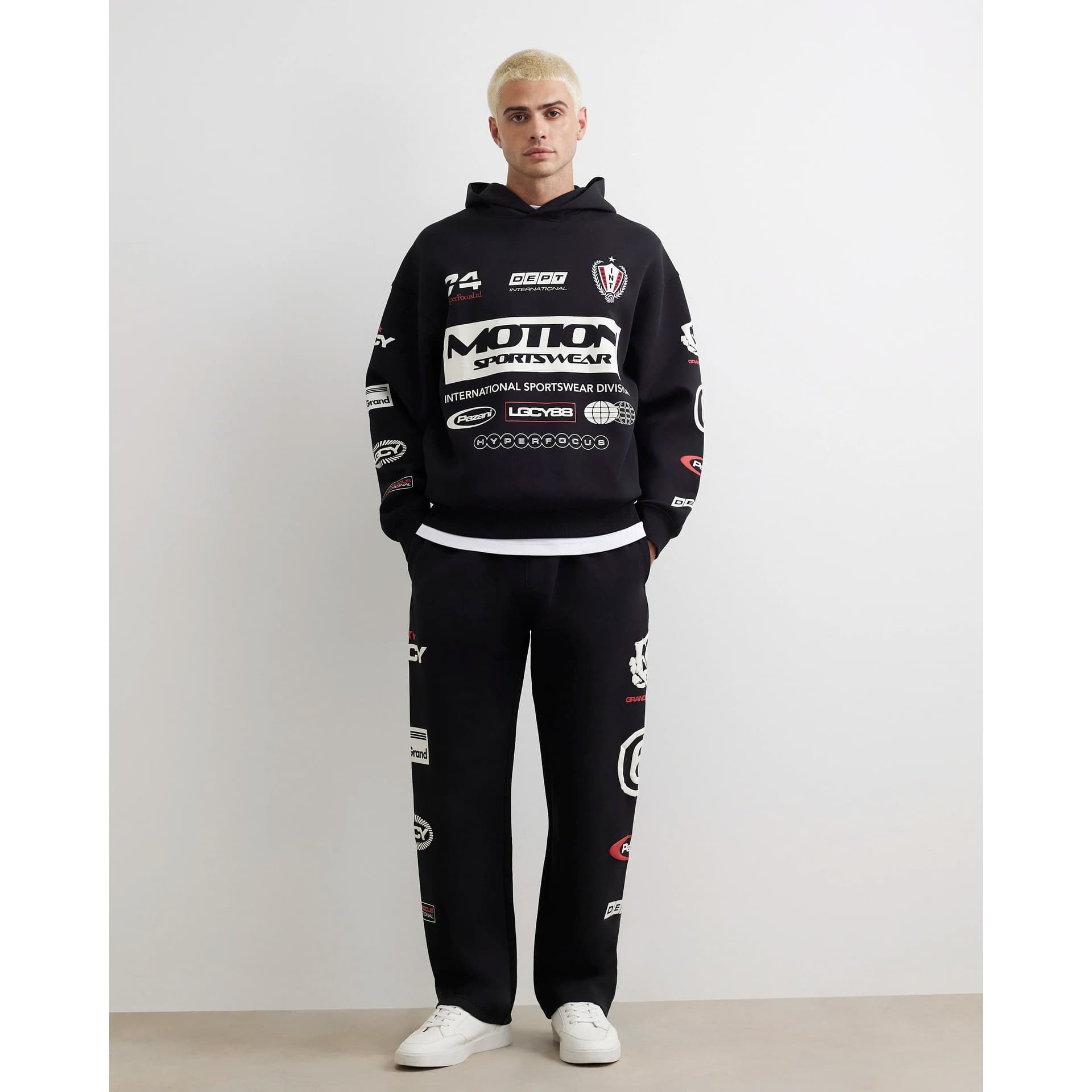 River Island Mens River Island Black Cotton Motion Sportswear Joggers