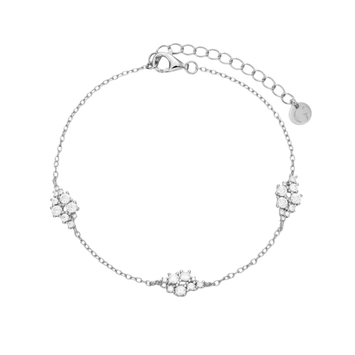 Gold Trip Gold Trip Women's Crystal Cluster Station Bracelet in Silver - 1