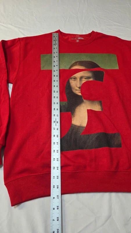 Fashion Nova Fashion Nova Mona Lisa Graphic Sweatshirt Red Crewneck Pullover Medium Streetwear