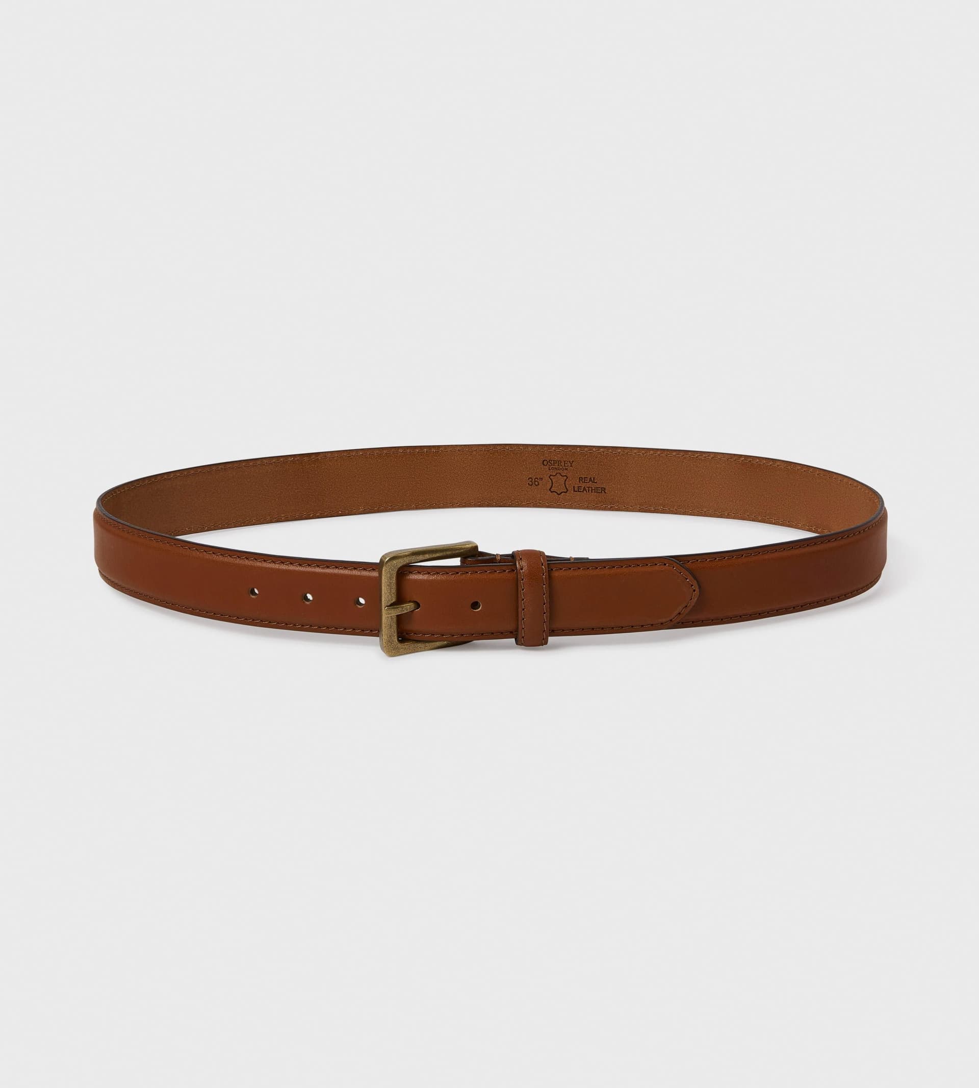 OSPREY LONDON OSPREY LONDON Men's The Profile Leather Belt in Brown