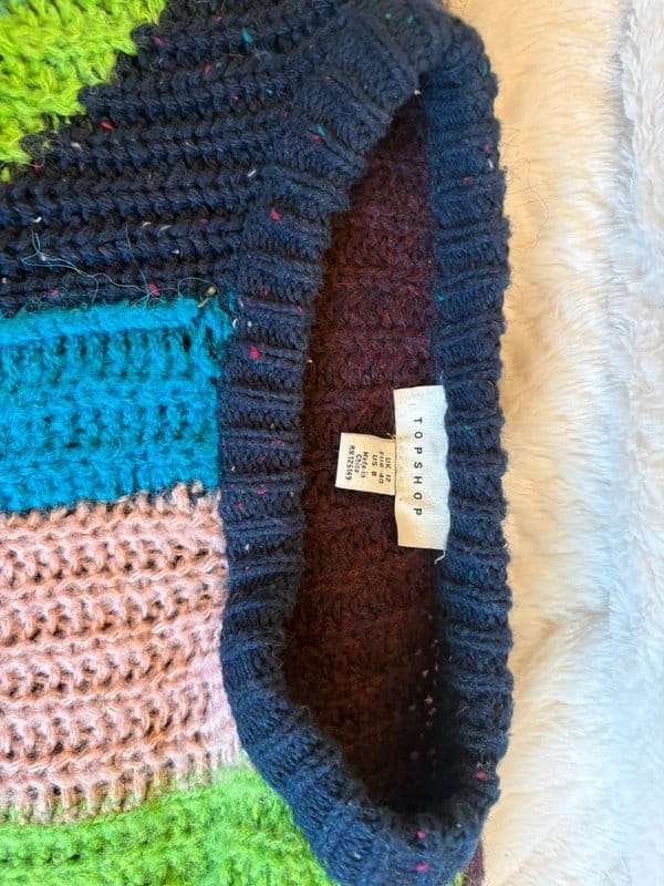 Topshop Multicolor Wool Color Block Sweater